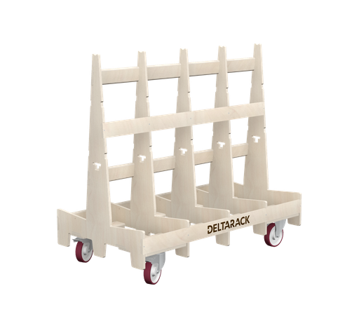 [TG80.150.160SBF] Carros de transporte para planchas - TG80.150 (7, 5 Montantes, Sin zócalo, 2 Frenos Giratorios, 2 Fijos, 160 mm, 101 cm (SG))