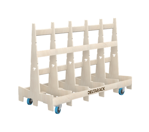 [TG80.180.125SBF] Chariot porte-panneaux - TG80.180 (7, 6 Montants, Pas de plinthe, 2x Pivotante avec frein, 2x Fixe, 125 mm, 101 cm (SG))