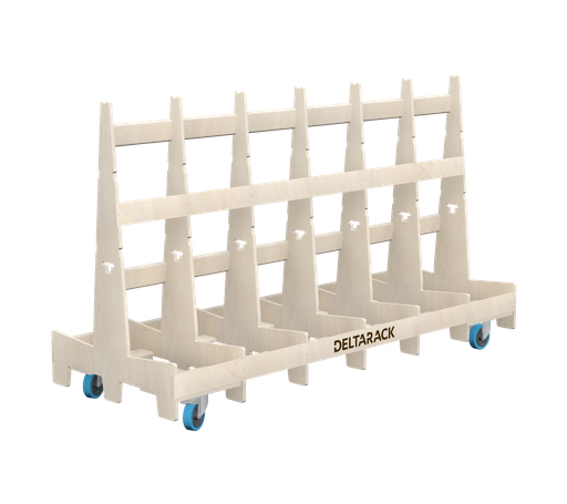 [TG80.220.125SBF] Chariot porte-panneaux - TG80.220 (7, 7 Montants, Pas de plinthe, 2x Pivotante avec frein, 2x Fixe, 125 mm, 101 cm (SG))