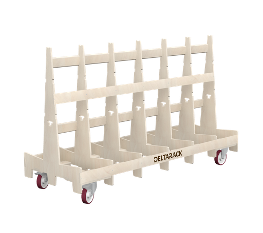 [TG80.220.160SBF] Carros de transporte para planchas - TG80.220 (7, 7 Montantes, Sin zócalo, 2 Frenos Giratorios, 2 Fijos, 160 mm, 101 cm (SG))