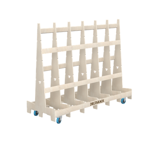 [TR80.220.125SBF] Chariot porte-panneaux - TR80.220 (8, 7 Montants, Pas de plinthe, 2x Pivotante avec frein, 2x Fixe, 125 mm, 149 cm (SR))