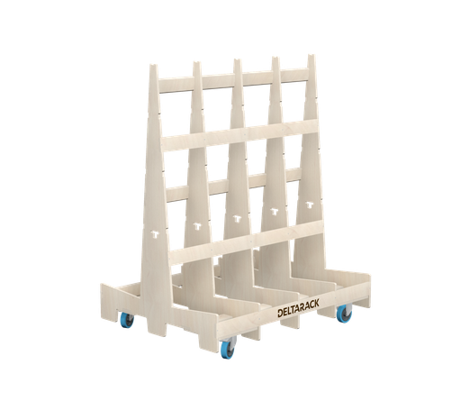 [TR110.150.125SBF] Glaswagen - Plattenwagen - TR110.150 (8, 5 Ständer, Keine Grundplatte, 2x Wirbelbremse, 2x Fest, 125 mm, 149 cm (SR))