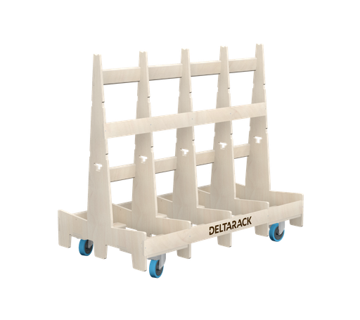 [TG80.150.125SBF] Chariot porte-panneaux - TG80.150 (7, 5 Montants, Pas de plinthe, 2x Pivotante avec frein, 2x Fixe, 125 mm, 101 cm (SG))