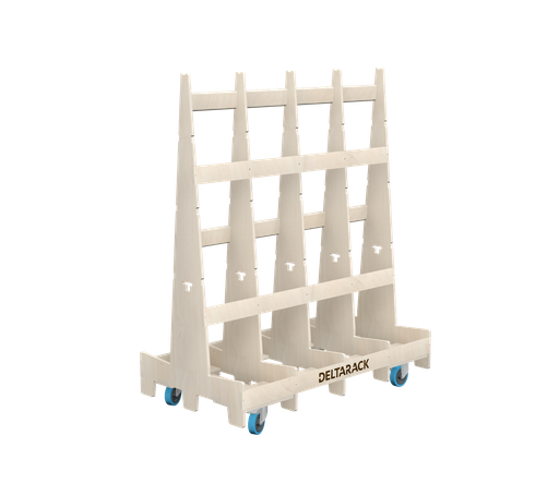 [TR80.150.125SBF] Chariot porte-panneaux - TR80.150 (8, 5 Montants, Pas de plinthe, 2x Pivotante avec frein, 2x Fixe, 125 mm, 149 cm (SR))