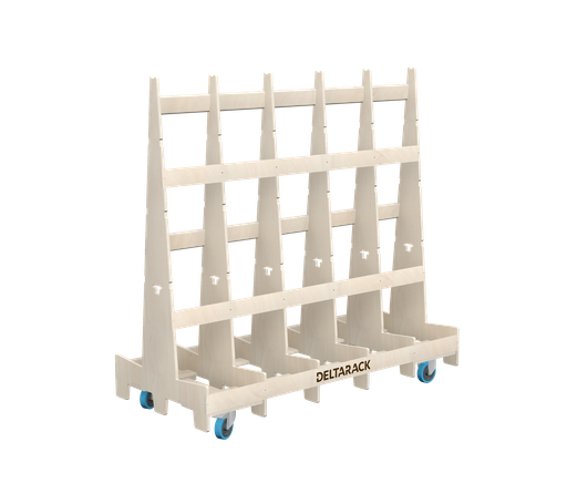 [TR80.180.125SBF] Chariot porte-panneaux - TR80.180 (8, 6 Montants, Pas de plinthe, 2x Pivotante avec frein, 2x Fixe, 125 mm, 149 cm (SR))