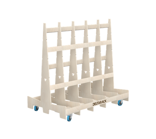 [TR110.180.125SBF] Chariot porte-panneaux - TR110.180 (8, 6 Montants, Pas de plinthe, 2x Pivotante avec frein, 2x Fixe, 125 mm, 149 cm (SR))