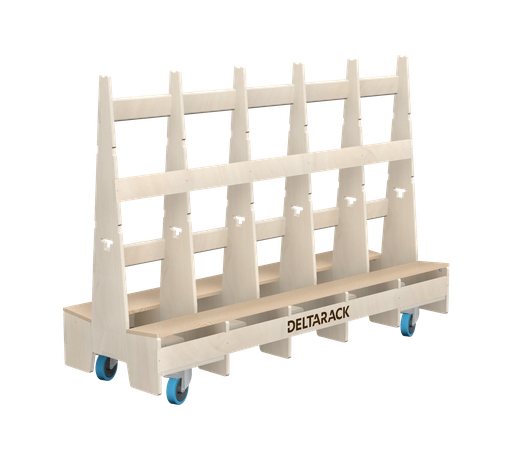 [TG60.220.125SBF/B] Glaswagen - Plattenwagen TG60.220 (5, 7 Ständer, Grundplatte, 2x Lenkrolle mit Bremse, 2x Bockrolle, 125 mm, 101 cm (SG))