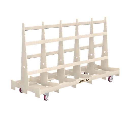 [TR110.300.160SBF] Chariot porte-panneaux - TR110.300 (8, 6 Montants, Pas de plinthe, 2x Pivotante avec frein, 2x Fixe, 160 mm, 149 cm (SR), No)