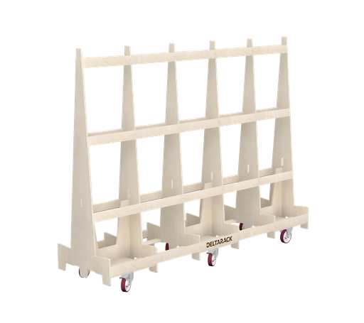 [TA80.300.160SBFX] Platenkar - TA80.300 (10, 6 Staanders, Geen bodemplaat, 2x Zwenk met Rem, 2x Bok, 160 mm, 199 cm (WA), 2 x Zwenk met Rem)